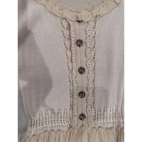 Women’s cream long sleeve dress size M - Picture 7 of 11